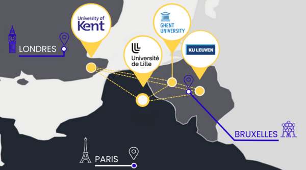 Localisation of the 4 partner universities on a map